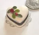 Heart Cake with Two Rose Buds