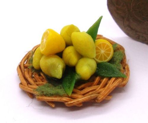 Wicker Platter of Fresh Lemons