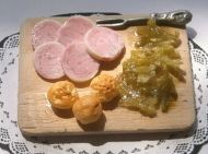 Sliced Smoked Sausage with Pickled Cabbage